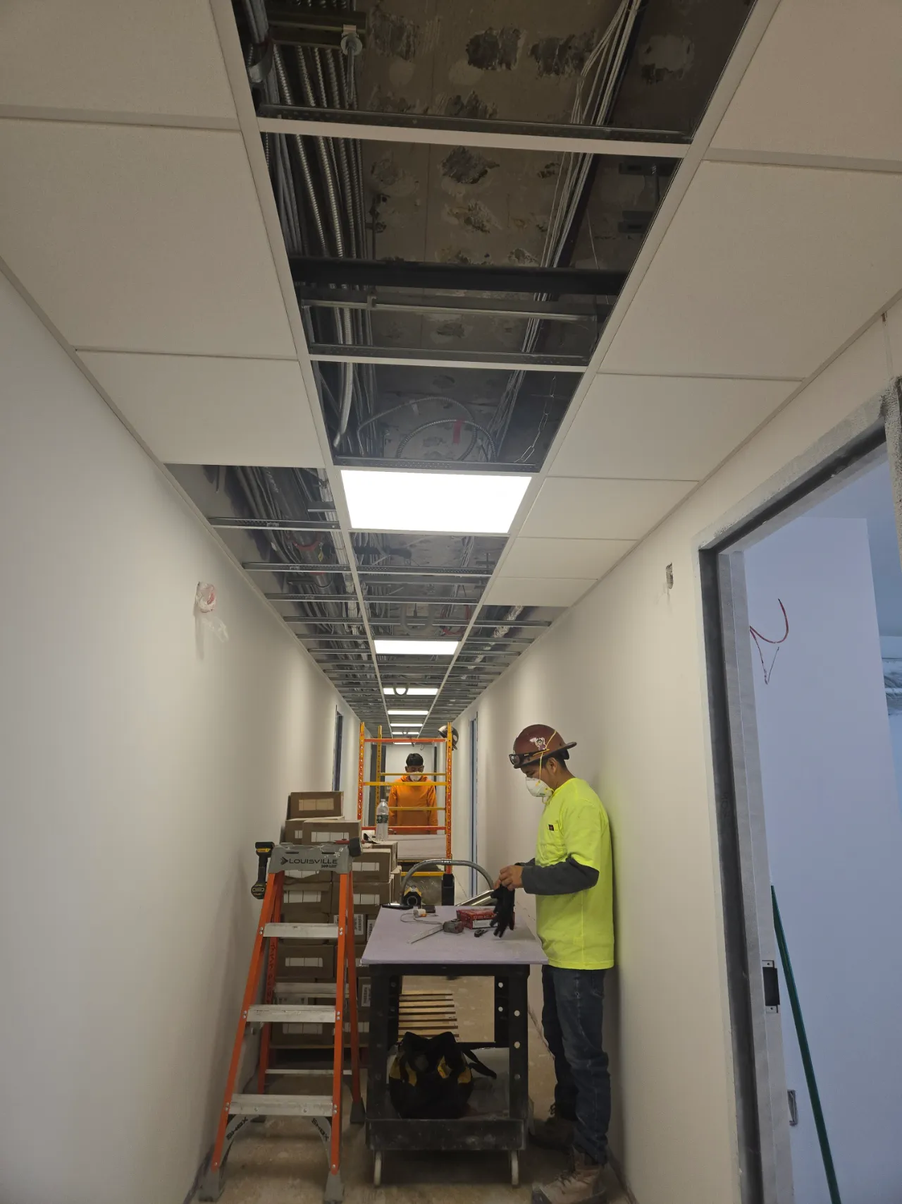 Drywall ceiling installation in Manhattan by Milan Design Construction