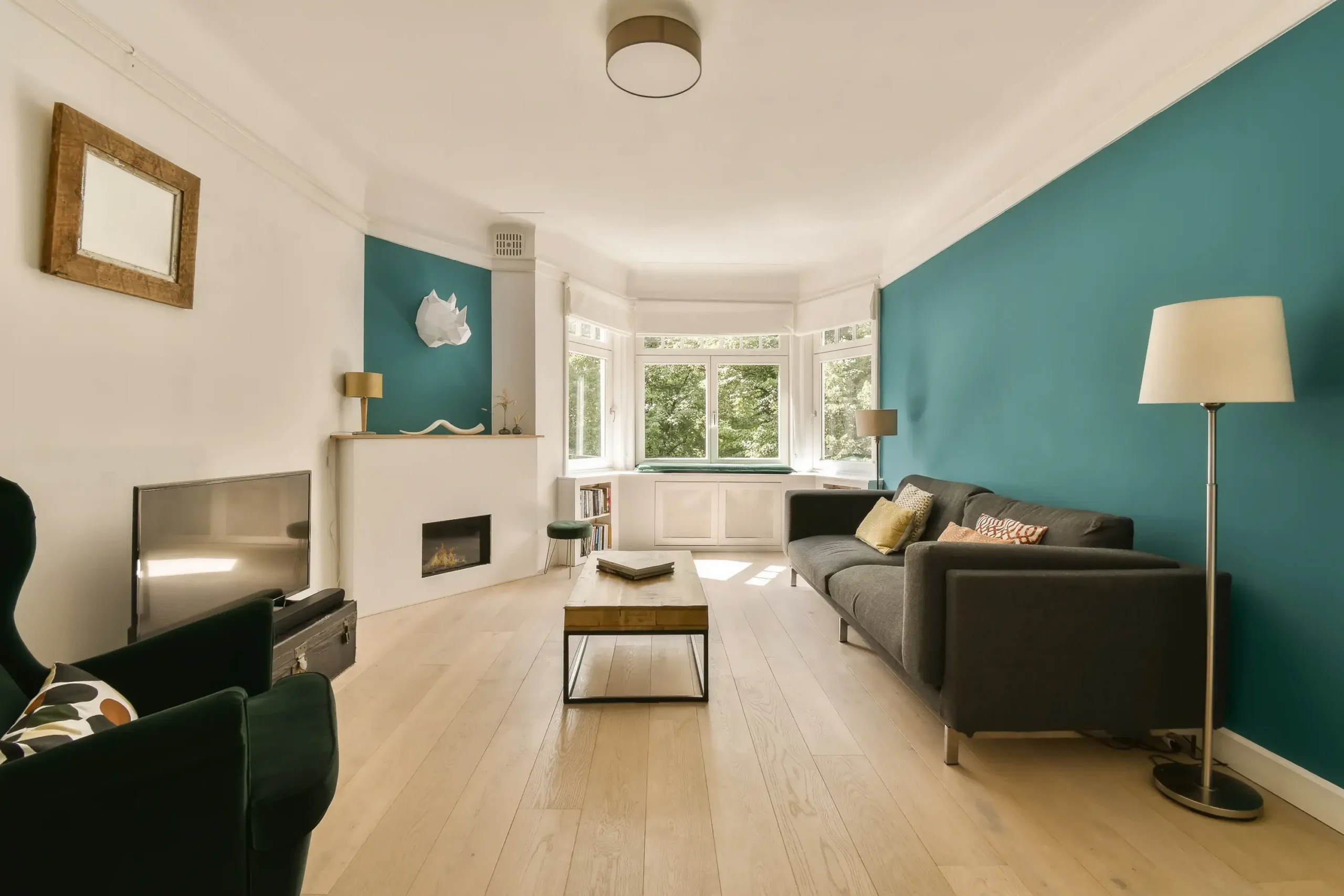 Living room repaint in Queens by Milan Design Construction